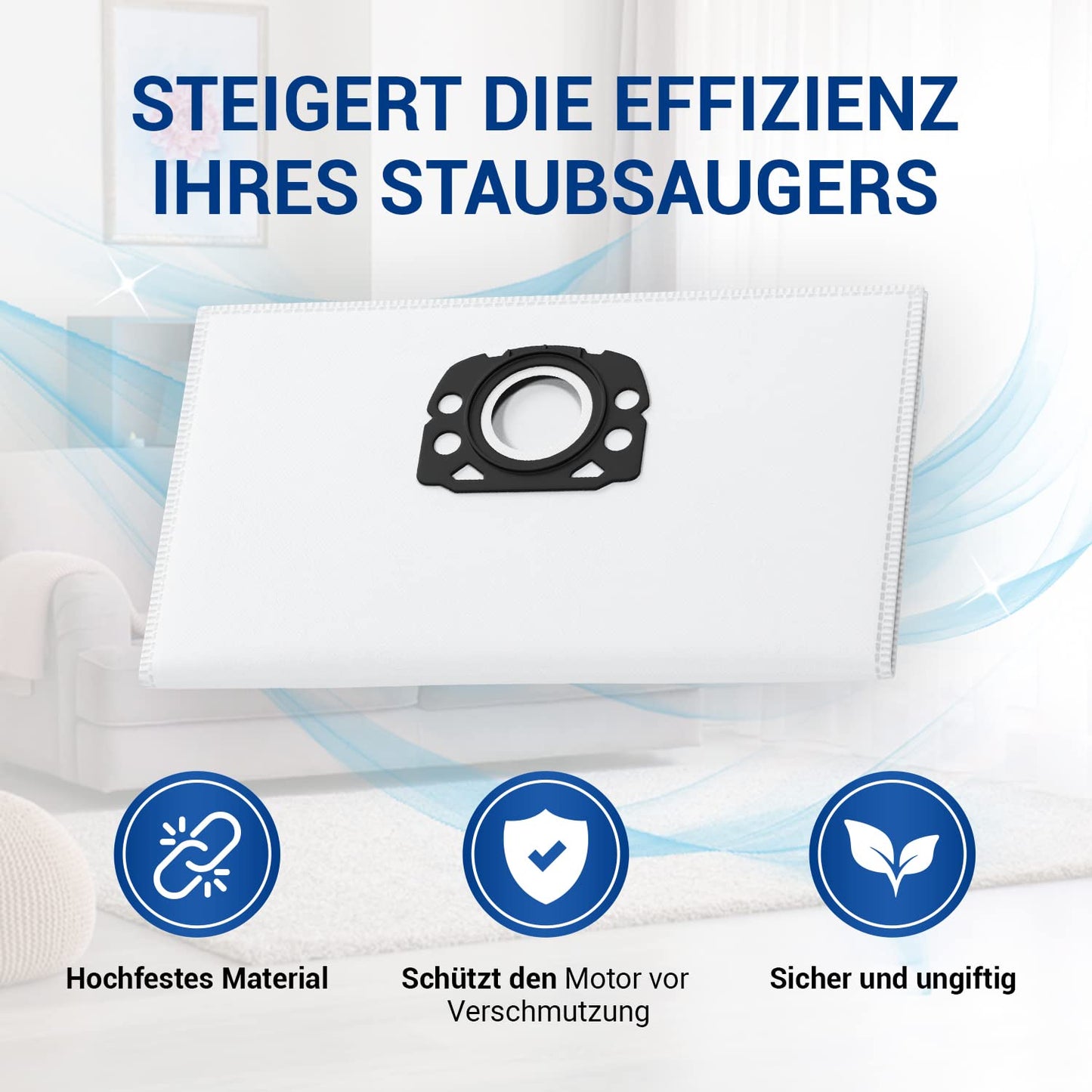 VIOKS 8x Vacuum Cleaner Bags Replacement for Kärcher 2.863-006.0 Fleece Filter Bag KFI 487 - Kärcher Filter Bags Fleece Vacuum Cleaner Bags for Kärcher Wet Dry Vacuums WD4 WD5 WD6 MV4 MV5 MV6 WD5P WD6P