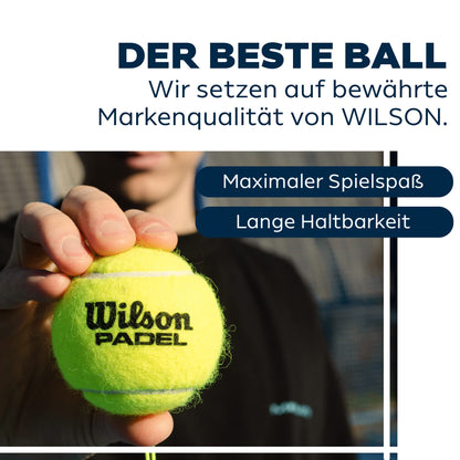 MOVEMATE Padel Trainer Set with Wilson® Padel ball | innovative ball game for outdoor, garden, park for kids & adults | includes carrying bag & instructional videos
