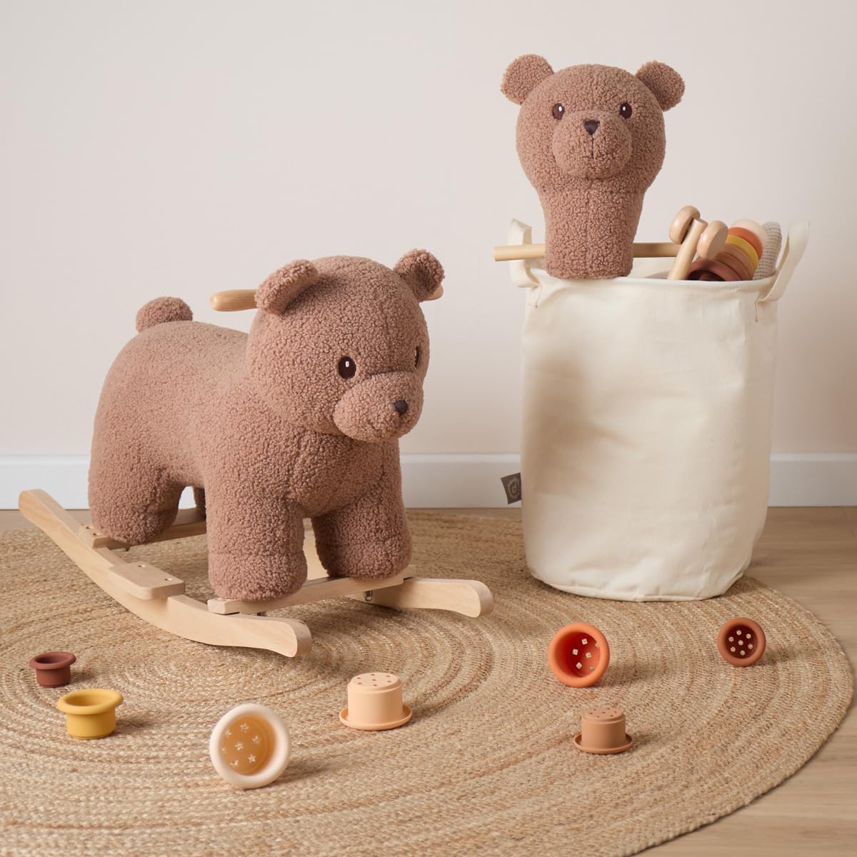 Bieco Hobby Horse for Kids Bear Mika | Hobby Horse Riding Toy | Stick Horse Trotting | Wooden Horse Stick | Beautiful Hobby Horses for Children Stick Pony Toddler Accessory