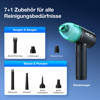 2 in 1 dust blower and compressed air spray, MECO ELEVERDE 90000RPM Electric Dust Blower, 12Kpa Wireless Keyboard Cleaning for Laptop, Sofa, 3-speed Air Duster Air Pressure Spray, Type-C Fast Charging