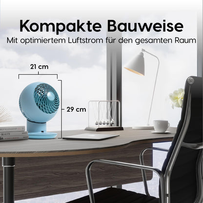 Iris Ohyama Woozoo, 30m², Fan, Matte Blue, 5 Speeds, Remote Control, Oscillating, Quiet, Table Fan, Desk Fan, Floor Fan, Portable, Cooling, PCF-SC15T.