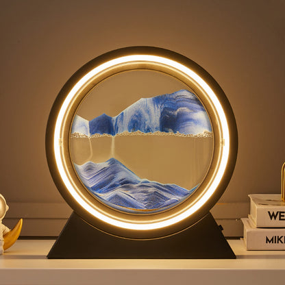 Sand picture frame with LED night light, 10'' Dynamic 3D sand art, deep sea in motion display, flowing sand frame for office desktop art (green)
