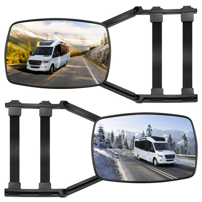 KAOLALI caravan mirrors, 2 pieces universal wing mirrors 2-piece set, car double side mirror, caravan wing mirrors, trailer mirrors for RV and Caravan, rotatable and foldable