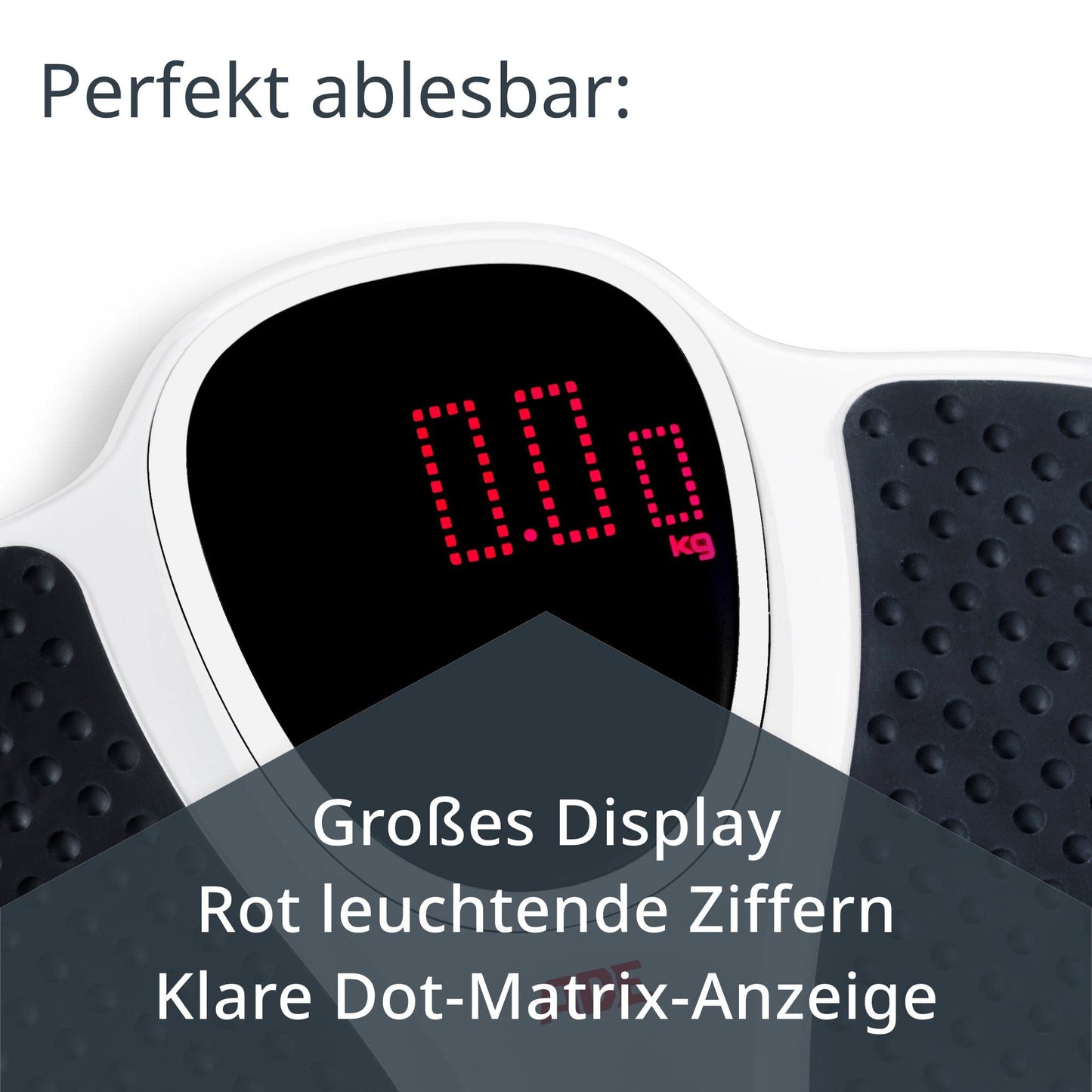 ADE digital personal scale up to 200 kg | extra wide weighing surface with non-slip rubber mat | bathroom body scale with large display | professional scale with high weight capacity