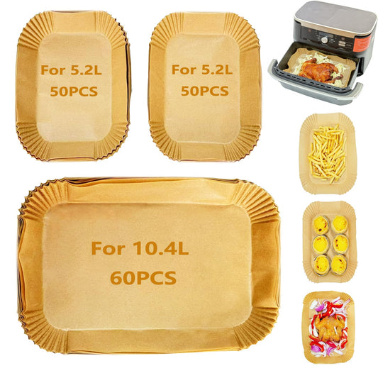 160pcs Airfryer parchment papers for Ninja Flex Drawer Dual Zone AF500EU 10.4L Air Fryer, compatible with Ninja Foodi AF500EU AF500EUCP Airfryer and Cecotec Dual 9000 9L.
