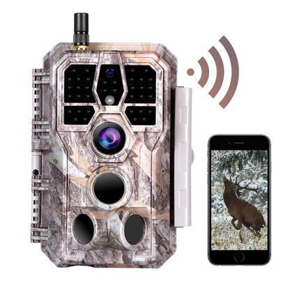 BlazeVideo wildlife camera with app, night vision photo trap 64MP 1296P Connect through app Bluetooth antenna with night vision motion detector