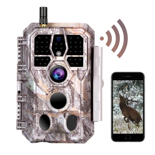 BlazeVideo wildlife camera with app, night vision photo trap 64MP 1296P Connect through app Bluetooth antenna with night vision motion detector