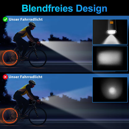 Bike light LED set bicycle lighting USB rechargeable bike lamp IPX5 waterproof front light & taillight StVZO approved bike lighting