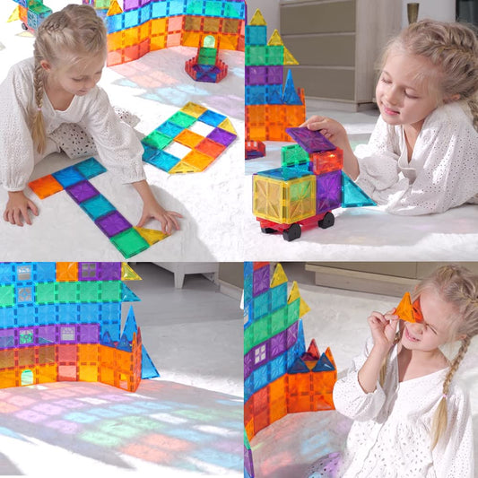 CONDIS Magnetic Building Blocks 60 Pieces, Magnet Toys Magnetic Building Blocks Magnetic Games Tiles Kit Blocks Gift for Kids Ages 3 4 5 6 7 Boy Girl