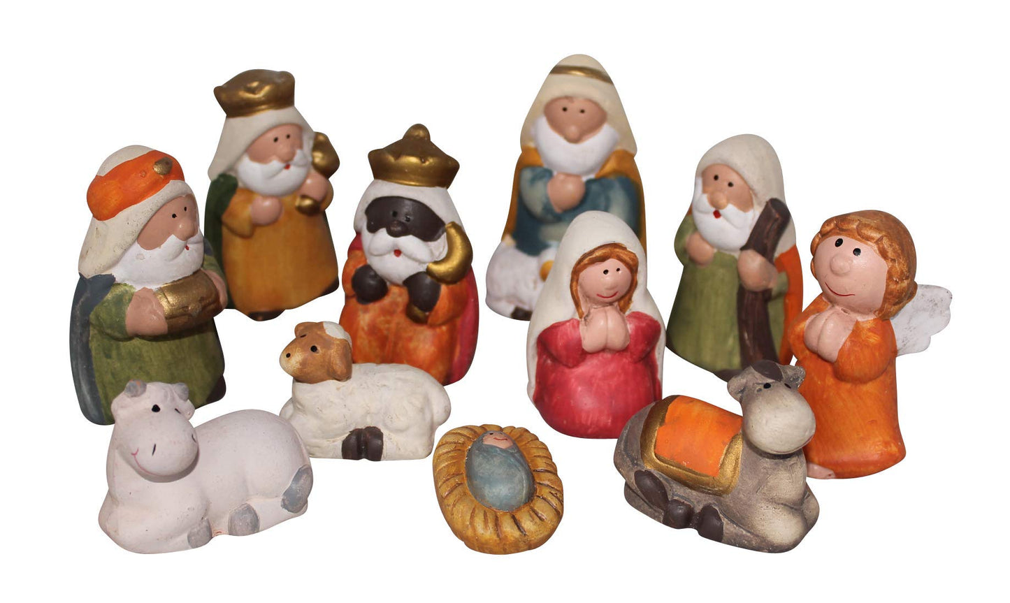 ARTECSIS 11-piece nativity set / 7.5cm size / Christmas crib / Ceramic Christmas figures / Ceramic figures for nativity scene from the Christmas story