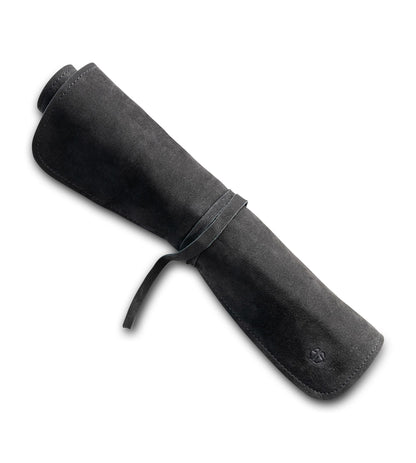 Angus Stoke Knife Bag Chef Knife - Premium Leather Chef Knife Roll large - Knife Bag Chefs - Chef Bag Noah (Black)