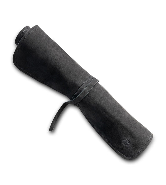 Angus Stoke Knife Bag Chef Knife - Premium Leather Chef Knife Roll large - Knife Bag Chefs - Chef Bag Noah (Black)