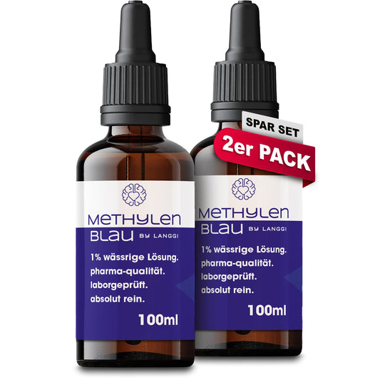 Methylene Blue Drops Pharmaceutical Grade | 99.9% pure | German production & lab analysis | 100ml (2 pack)