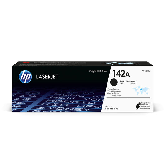 HP 142A Black Original LaserJet Toner Cartridge for HP LaserJet M110we, M110w, MFP M140we, and MFP M140w.