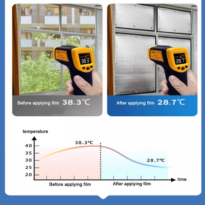 kufu01 Residue-free Sun Protection Film, Silver Window Film Opaque Reflective Window Film, 8mm Thick 99% UV Protection Insulating Film for Bedroom, Bathroom, Office, Skylight (100x100cm/39x39)