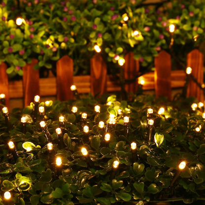 Qedertek Christmas Tree String Lights 20M 200 LED Outdoor String Lights Warm White with Timer Memory Function, Green Wire, Waterproof 8 Modes Christmas Lighting for Garden Christmas Decor