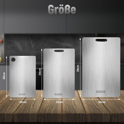 3 pieces of titanium cutting boards, stainless steel titanium cutting board, double-sided food grade cutting board, titanium cutting board for meat, fruit
