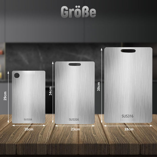 3 pieces of titanium cutting boards, stainless steel titanium cutting board, double-sided food grade cutting board, titanium cutting board for meat, fruit