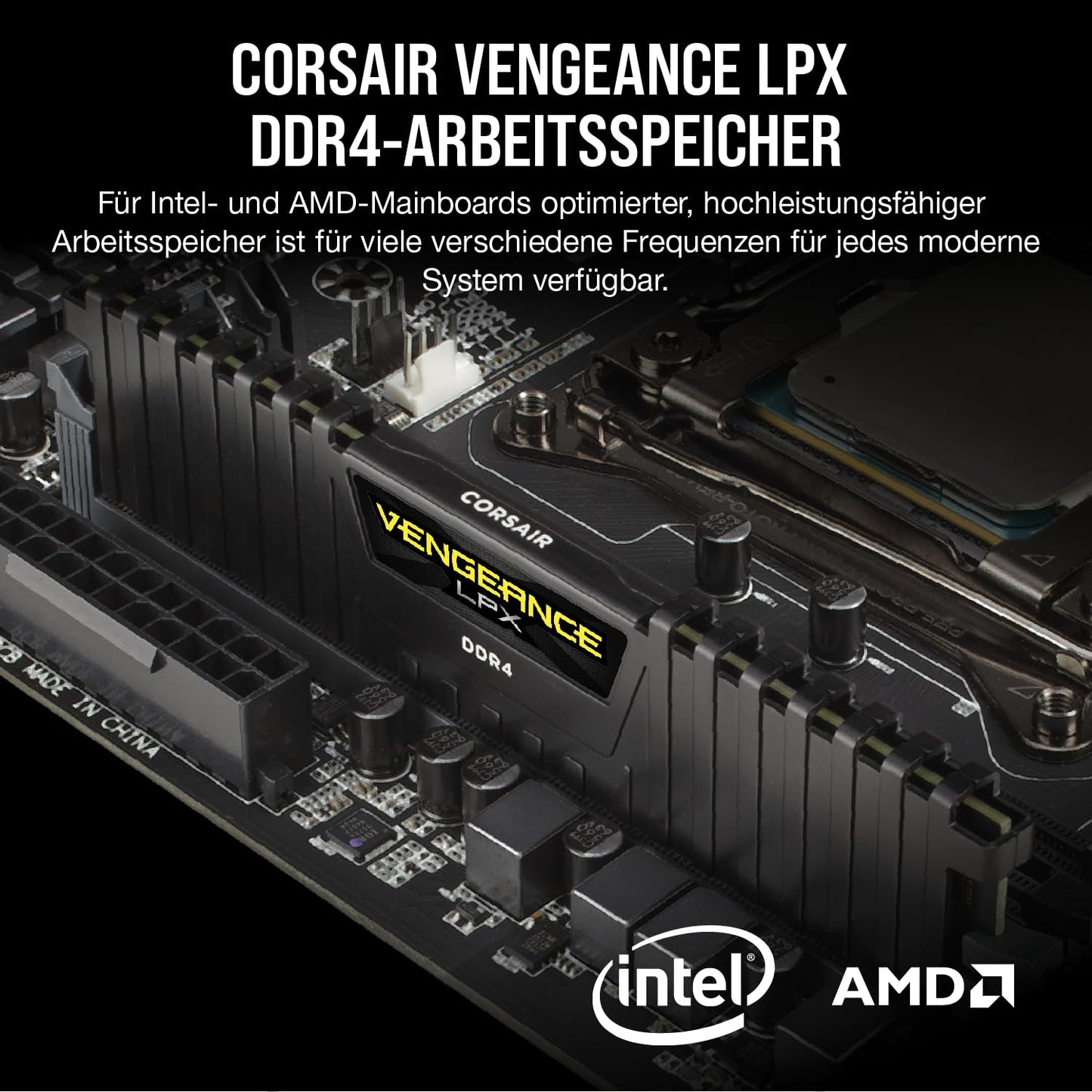 Corsair VENGEANCE LPX DDR4 RAM 32GB (2x16GB) 3200MHz CL16 Intel XMP 2.0 Computer Memory - Black (CMK32GX4M2E3200C16)