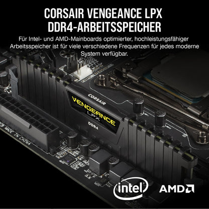 Corsair VENGEANCE LPX DDR4 RAM 32GB (2x16GB) 3200MHz CL16 Intel XMP 2.0 Computer Memory - Black (CMK32GX4M2E3200C16)