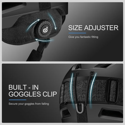 Odoland ski helmet with ski goggles for skiing and snowboarding, Adjustable size, with ear protectors for men, women, and teenagers.