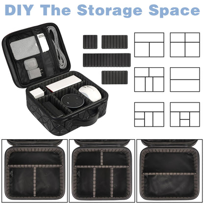 MATEIN Cable Bag Organizer, Cable Storage Travel 3-Layer Cable Organizer Cable Storage Cable Organizer Bag Charger Electronics Bag for Phone, Black