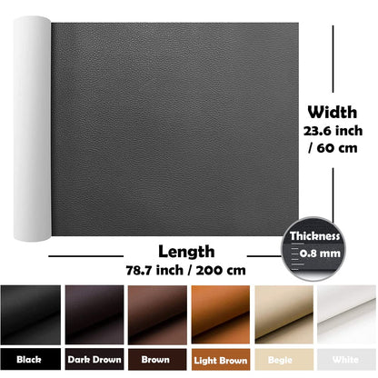 GELAISI artificial leather self-adhesive 60*200cm gray leather patch kit self-adhesive leather patches, leather-look film decorative film furniture film wallpapers leather repair upholstery for cabinet leather bag car seat sofa