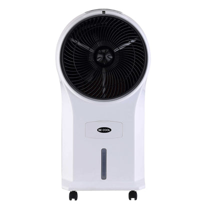 BE COOL air cooler with water cooling, 3-in-1 evaporative cooler, humidifier, fan, 3 speeds, 5 liter water tank, 45 watts, 1050 m³/h, timer, remote control, white/black, BCP5AC2101F.