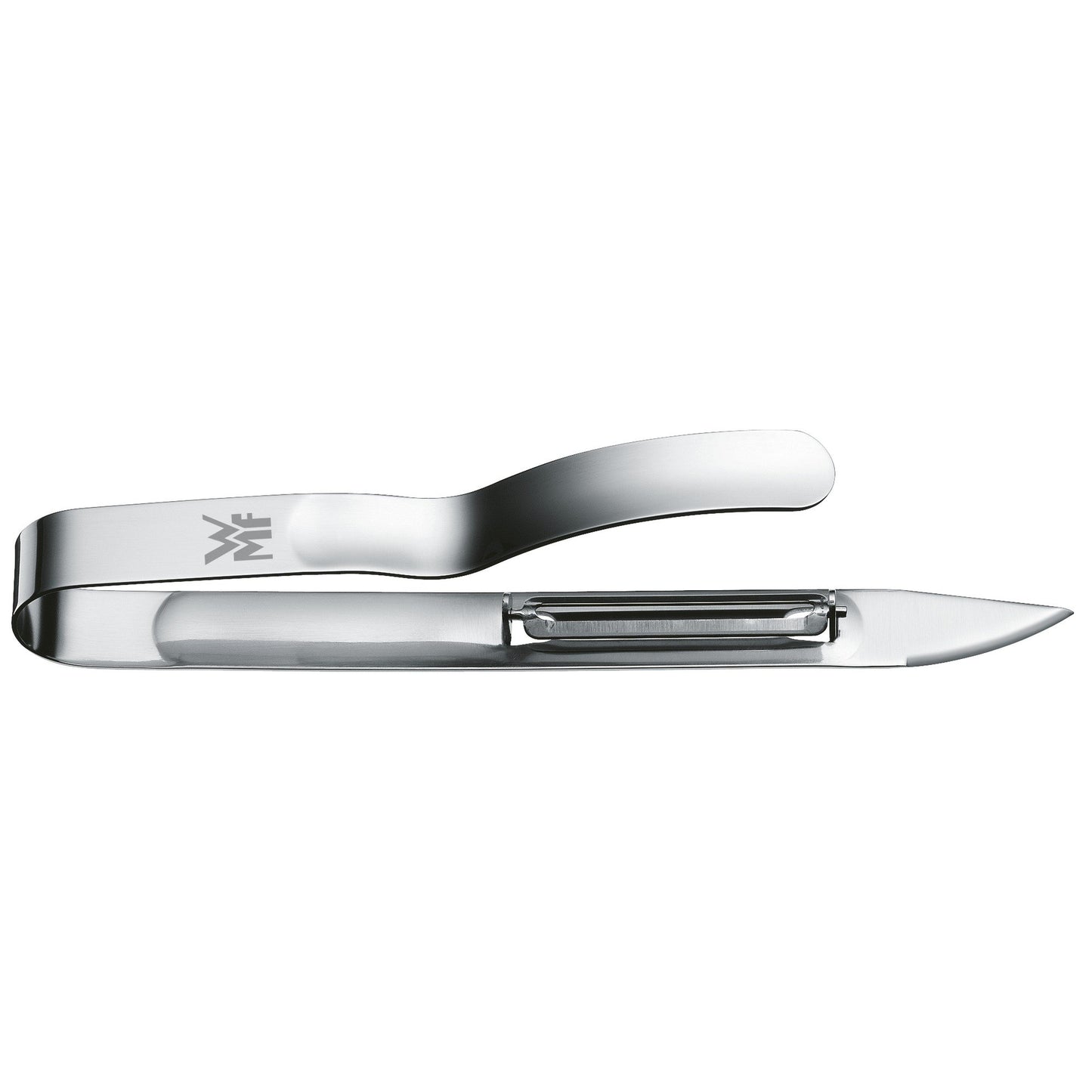 WMF Profi Plus Potato Peeler Pendulum Blade 19 cm, single-blade swivel peeler & Gourmet Asparagus Peeler 17 cm, vegetable peeler, Cromargan stainless steel, dishwasher safe