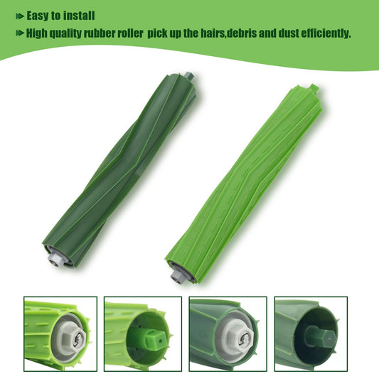 Loveco 2 set rubber brush compatible for iRobot Roomba E series E5 E6 i series i7 i7+ i7 Plus i3 i3+ robotics