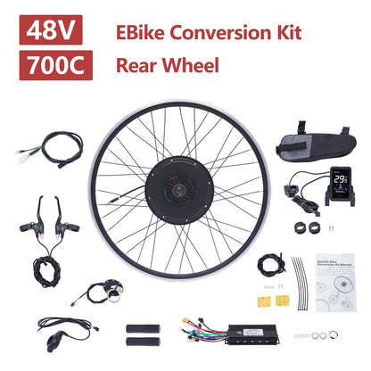 SABUIDDS 28" & 29" E-Bike Conversion Kit 1000 Watt Bicycle Motor Kit Electric Rear Wheel Brushless Hub Motor Kits Electric Bike Conversion Kit with LCD Display (for HL Plus 48V 13Ah Battery)