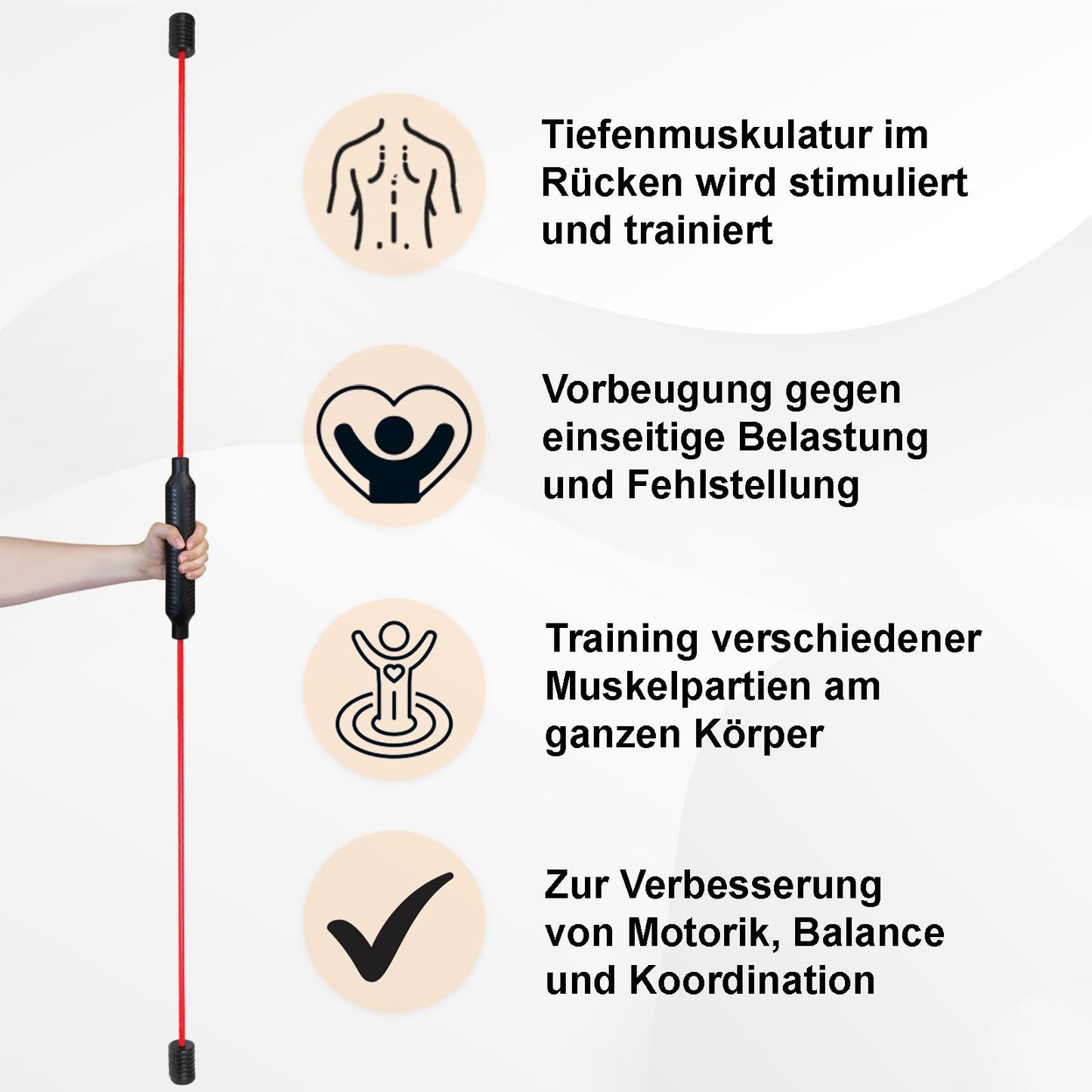 ALPIDEX Fitness Swingstick to train deep muscles.