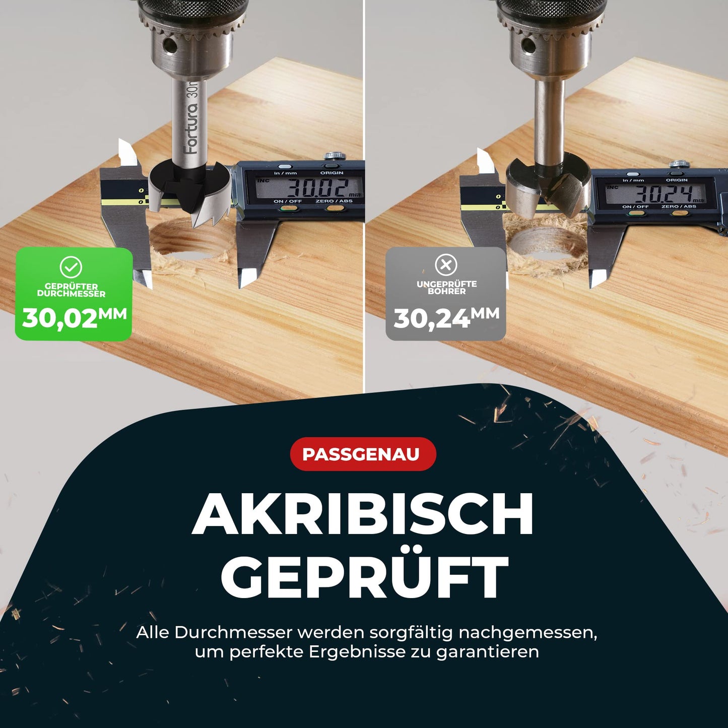 Fortura® Forstner drill bit set Ø10-50mm / wood drill bit / Forstner drill bit / wood drill bit set / hole saw / wood drill / wood milling drill / Forstner drill bit set / pot drill