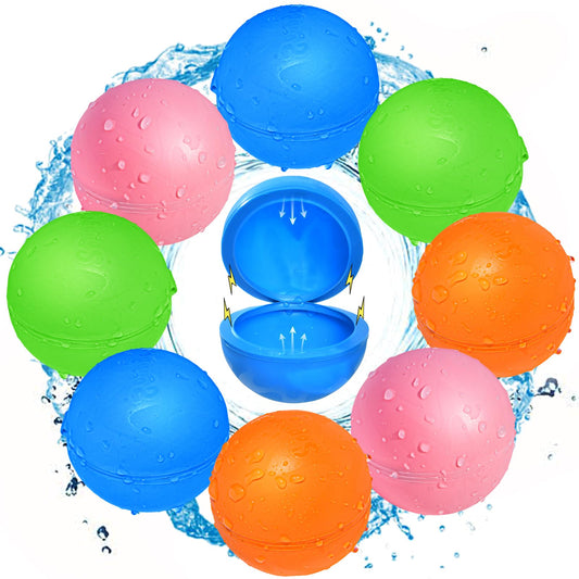 8 reusable water balloons, pool toys for boys and girls, water toys for beach and outdoor activities for kids aged 3-12, summer water toy.
