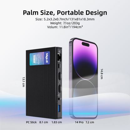 MeLE Quieter3Q Mini PC fanless Celeron N5105 16GB 512GB Micro Desktop Computer w/ Gigabit Ethernet, USB-C PD, WiFi 6, IPXE, 2X HDMI2.0, 4K Dual Display, Vesa-Mount.