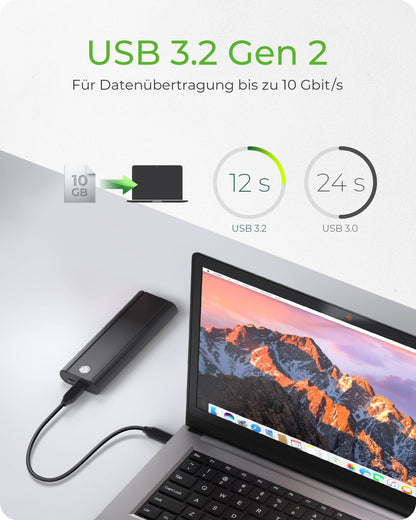 ICY BOX M.2 SSD/NVMe enclosure, USB 3.2 (10 Gbps), tool-free, cooling system, USB-C, USB-A, PCIe, M-Key, external, NVMe adapter, aluminum, black, IB-1807MT-C31.