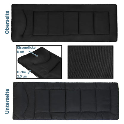 ALPIDEX camping bed cot up to 200 kg side pocket comfortable pad softly padded foldable collapsible guest bed lounger camping garden, color: Black.