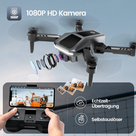 Holy Stone Foldable Mini Drone with 1080P Camera for Kids, RC Quadcopter HS430 with FPV Transmission, Long Flight Time, Altitude Hold, Throw&GO, Camera Drone complete set Gifts for Beginners, C0