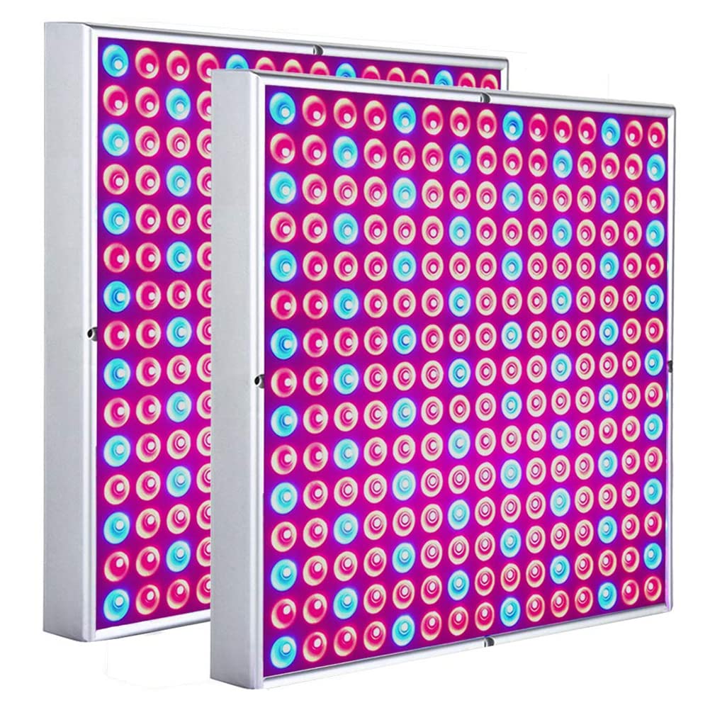 Lospitch 2X LED Grow Light 15W, Full Spectrum Plant Lamp, 225 Red&Blue LEDs Plant Light for Hydroponic, Indoor Seeding Veg Flower, Grow Tent and Greenhouse.