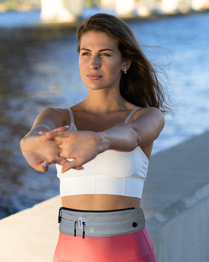 WATERFLY Running Waist Bag for Phone: Running Belt Flat Belly Bag for Women Men Jogging Belt Running Belt Running Bag Sports Belt Hip Bag for Running Sports Fitness Travel