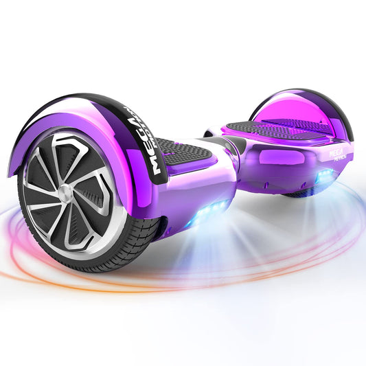 MEGA MOTION Hoverboards with Hoverkart for Kids, 6.5 inch Hoverboards with Bluetooth Speaker, with LED lights, Gift for Kids and Teens