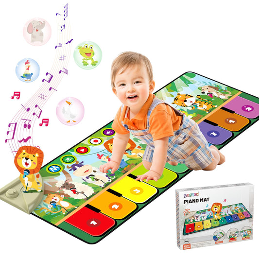 Rodzon 63301 Baby Toy for 1 Year Old, Music Mat for Children with 19 Songs and 10 Animals, Kids Toy for 1 2 3 Years Piano Mat Gift for Girls Boys Christmas Birthday
