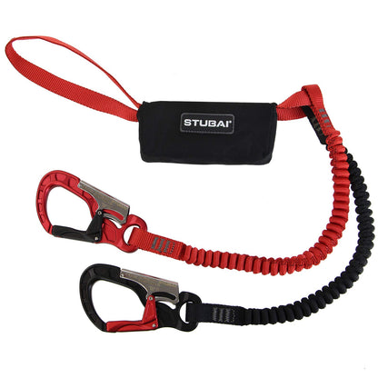 ALPIDEX climbing helmet, climbing harness + Stubai via ferrata set Basic 3.0, Color: Turquoise Green, Size: Harness - Universal size/red Pepper
