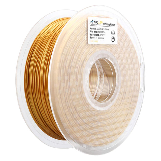 AMOLEN PLA 3D Printer Filament, 1.75mm, Frosted Copper (Real Gold, 1kg)