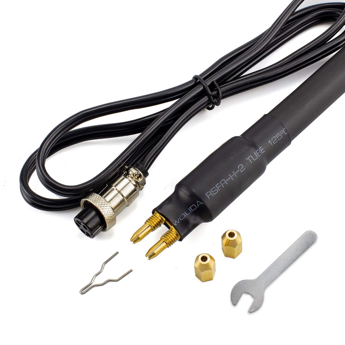 TEKCHIC wood burning kit, TEKCHIC 60W wood burning pen set with two wood burning pens, 20 wire tips, temperature adjustable wood burning tool for carving in black, 3-pin UK adapter.