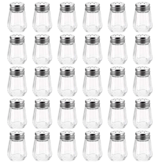 TOPZEA 30pcs Salt and Pepper Shaker, Mini Spice Shaker, Glass Kitchenware for Home, Wedding, Car, Camping, RV, Beach Vacation