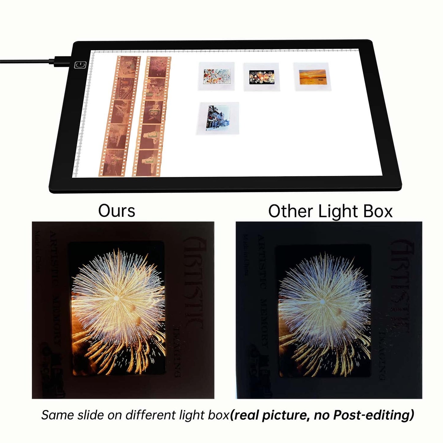 Slide Scanner Ultra-thin Dimmable LED Light Pad - 5600K - 30 x 21 centimeters - Backlight for Converting 35mm Slide and Negative to Digital Image