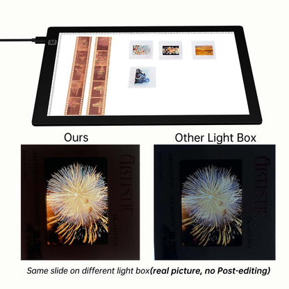 Slide Scanner Ultra-thin Dimmable LED Light Pad - 5600K - 30 x 21 centimeters - Backlight for Converting 35mm Slide and Negative to Digital Image