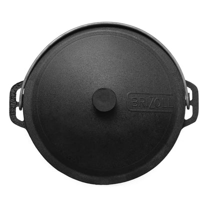 4BIG.fun Kazan 6L made of cast iron with handle and cast iron lid | Swivel pot camping pot goulash kettle | Cast Iron KETTLE Tatar Kasan | Braising pan Asia WOK | Lid outdoor BBQ camping storage pot
