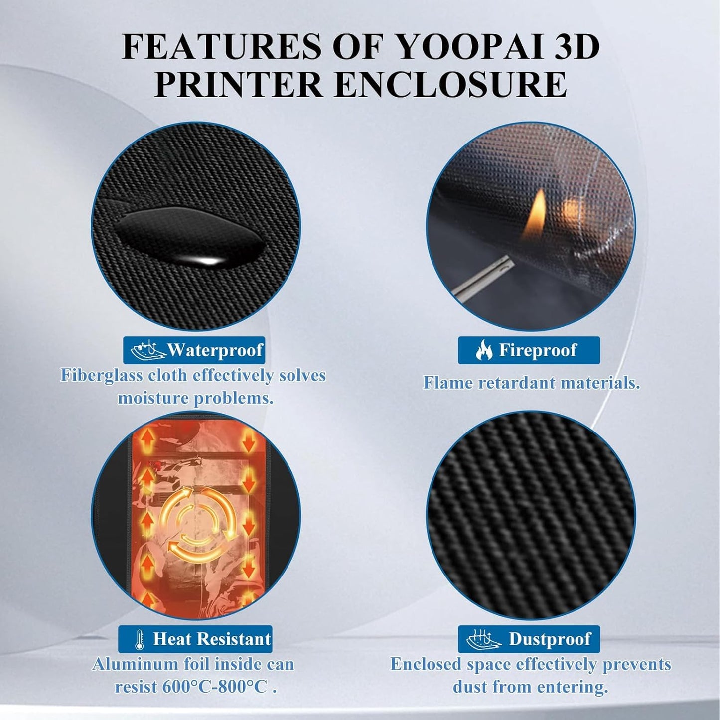 YOOPAI 3D Printer Enclosure for Creality Ender 3/ Ender 3 V2/ Ender 3 Pro/ Anycubic/ Elegoo 3D Printers and More, Fireproof & Dustproof Tent Constant Temperature 3D Printer Cover 550*650*750 mm.